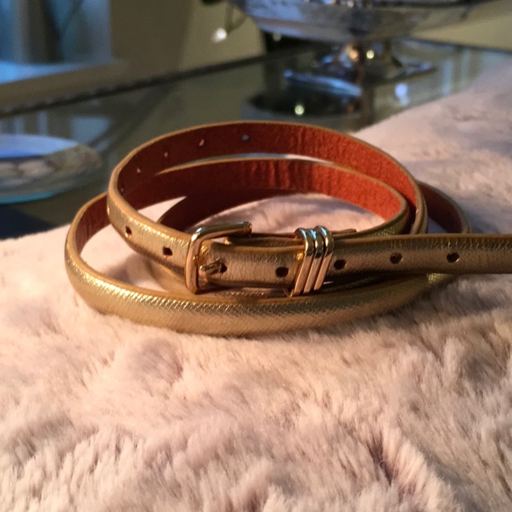 Metallic Gold Banana Republic Leather Belt